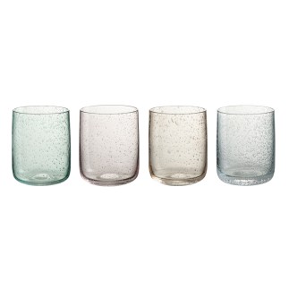 Lot de 4 verres à eau en verre multicouleur 7x7x10 cm
