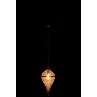 Lampe suspendue goutte en métal doré 23x23x53 cm