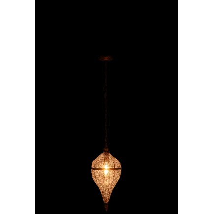 Lampe suspendue goutte en métal doré 23x23x53 cm