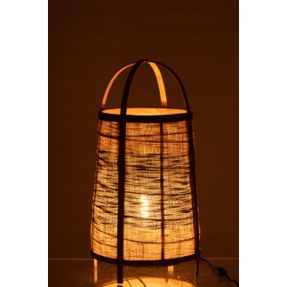 Lampe à poser en bambou bleu 32x32x60 cm