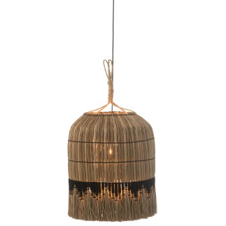 Lampe suspendue en roseau noir 45x45x50 cm
