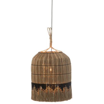 Lampe suspendue en roseau noir 45x45x50 cm
