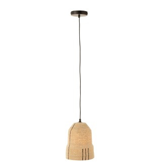 Lampe suspendue en roseau beige 20x20x26 cm