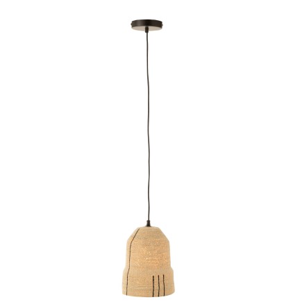 Lampe suspendue en roseau beige 20x20x26 cm
