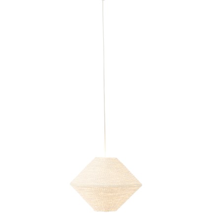 Lampe suspendue en raphia blanc 35x35x27 cm
