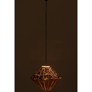 Lampe suspendue en raphia beige 40x40x32 cm