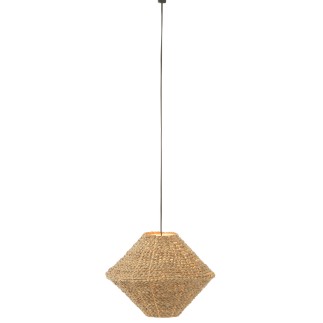 Lámpara de techo platillo de junco de mar natural 40x40x32 cm