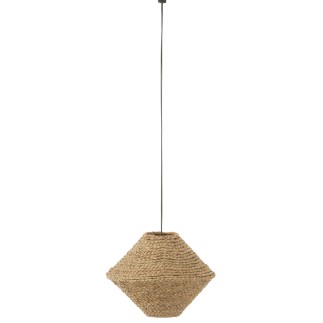 Lámpara de techo platillo de junco de mar natural 40x40x32 cm