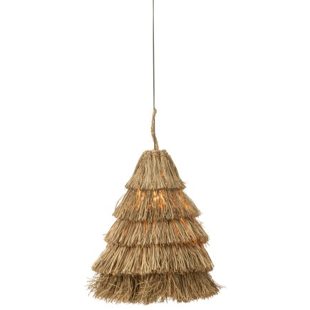 Lampe suspendue en jonc de mer beige 42x42x50 cm