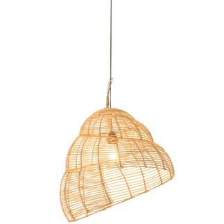 Lampe suspendue escargot en bambou beige 50x50x55 cm