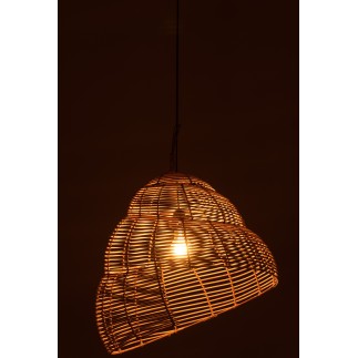 Lampe suspendue escargot en bambou beige 50x50x55 cm