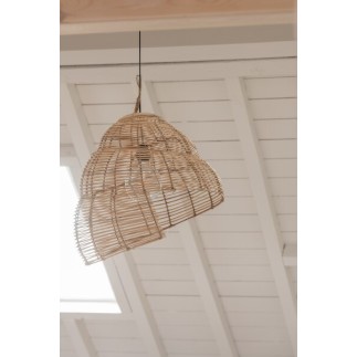Lampe suspendue escargot en bambou beige 50x50x55 cm