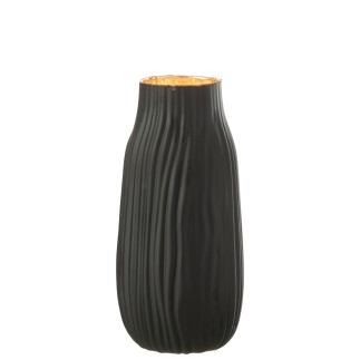 Vase en verre noir 12x12x26 cm