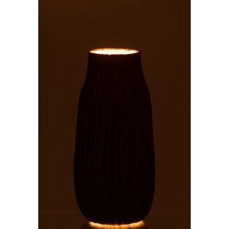 Vase en verre noir 12x12x26 cm