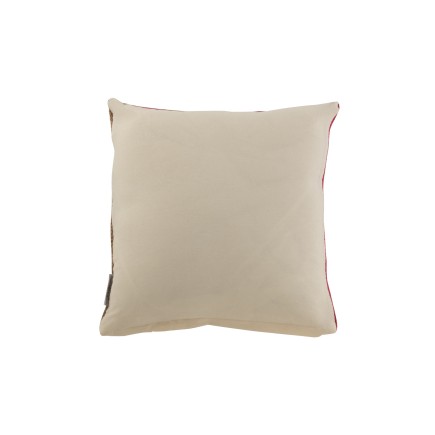 Coussin carré à rayures en jute marron et rose 47x47cm - Coussin d'extérieur
