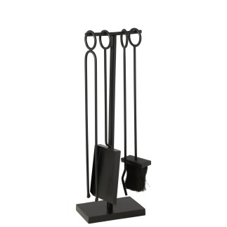 Accessori per caminetto e braciere in metallo nero H.61 cm