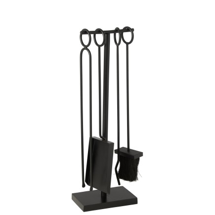 Accessori per caminetto e braciere in metallo nero H.61 cm