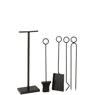 Accessori per caminetto e braciere in metallo nero H.61 cm