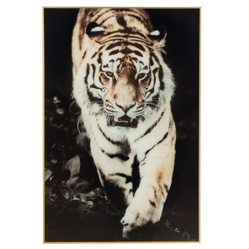 Décoration murale tigre en toile noir 80x120x2.5 cm Décoration murale tigre en toile noir 80x120x2.5 cm