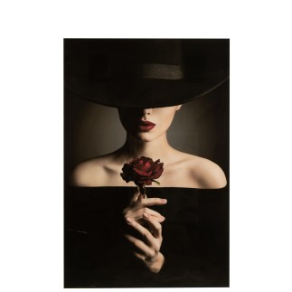 Marco de mujer en vidrio negro 100x0.4x150 cm