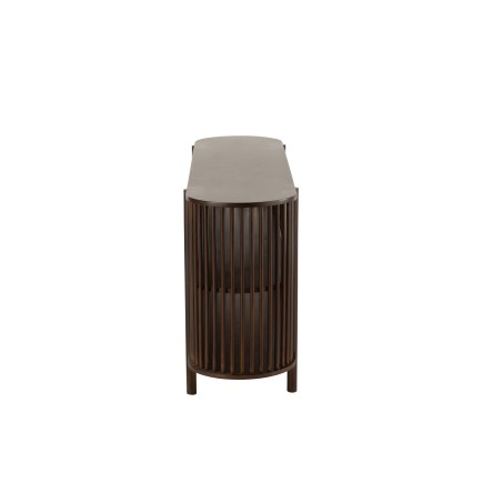 Console 2 étages en bois marron 160x38x75 cm