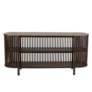 Console 2 étages en bois marron 160x38x75 cm