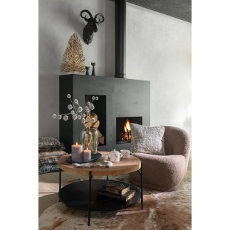 Tête de chèvre en aluminium noir 55x44x31 cm