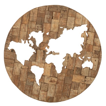 Decoración de pared de madera marrón 100x100x3 cm