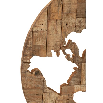 Decoración de pared de madera marrón 100x100x3 cm