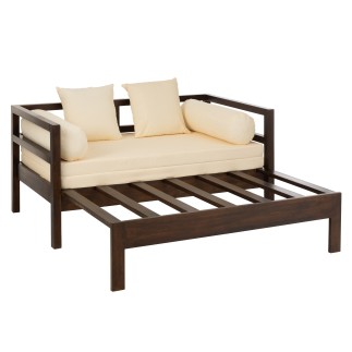 Canapé lit exterieur manguier en bois marron 163x98x80 cm