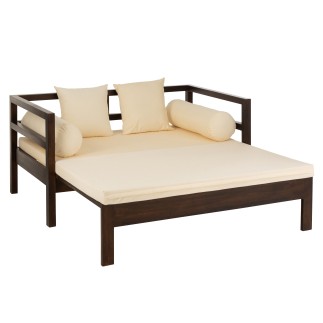 Canapé lit exterieur manguier en bois marron 163x98x80 cm
