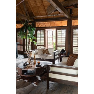 Canapé lit exterieur manguier en bois marron 163x98x80 cm