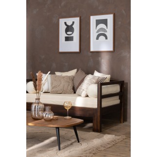 Canapé lit exterieur manguier en bois marron 163x98x80 cm