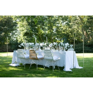 Nappe dentelle en coton blanc 200x135cm