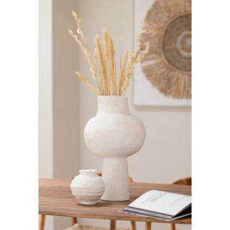 Vaso di cartapesta bianco 30x30x50 cm