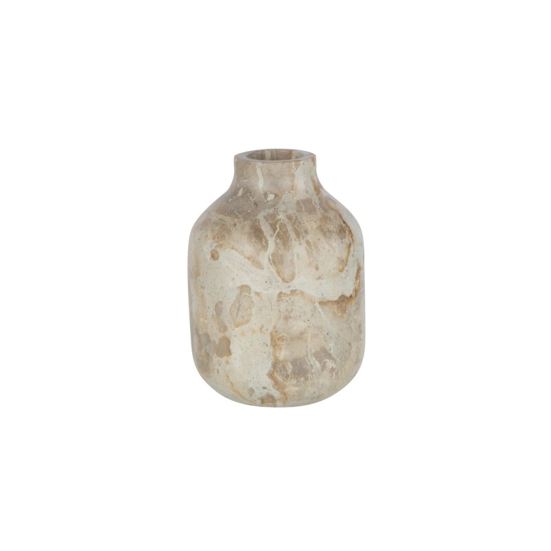 Vase en pierre beige 11x11x15 cm