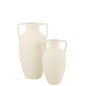 Vase 2 anses en céramique blanche 47x47x66 cm Vase 2 anses en céramique blanche 47x47x66 cm