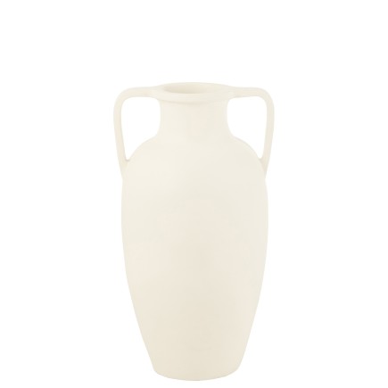 Vase 2 anses en céramique blanche 47x47x66 cm