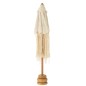 Parasol sur pied longues franges en bois beige 50x50x84 cm