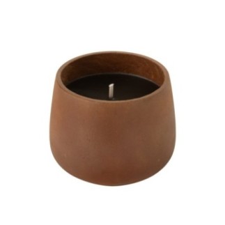 Bougie extérieure 48H en céramique marron 20.5x20.5x16 cm