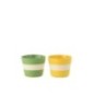 Fioriera in corda gialla e verde 13,5x13,5x11 cm Fioriera in corda gialla e verde 13,5x13,5x11 cm