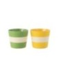 Cache-pot en corde jaune et verte 17.5x17.5x15 cm Cache-pot en corde jaune et verte 17.5x17.5x15 cm