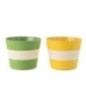 Fioriera in corda gialla e verde 21,5x21,5x17 cm Fioriera in corda gialla e verde 21,5x21,5x17 cm