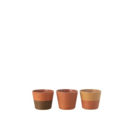 Cache-pot in corde marron 11,5x11,5x9,5 cm