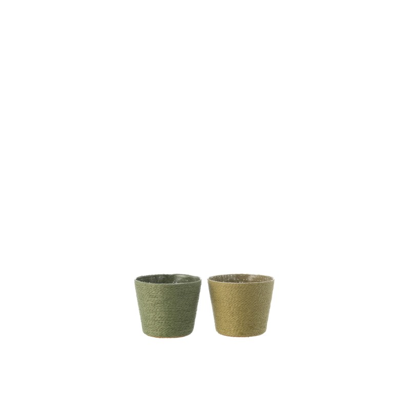 Macetero y corde verte 11,5x11,5x9,5 cm Macetero y corde verte 11,5x11,5x9,5 cm