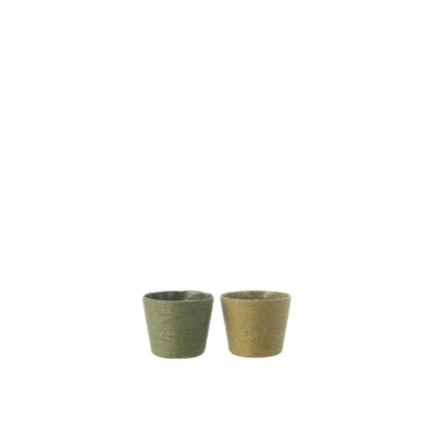 Cache pot e corde verte 11,5x11,5x9,5 cm