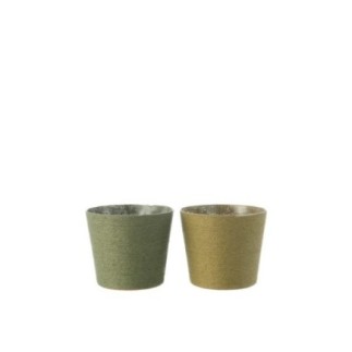 Cache pot e corde verte 17,5x17,5x15 cm
