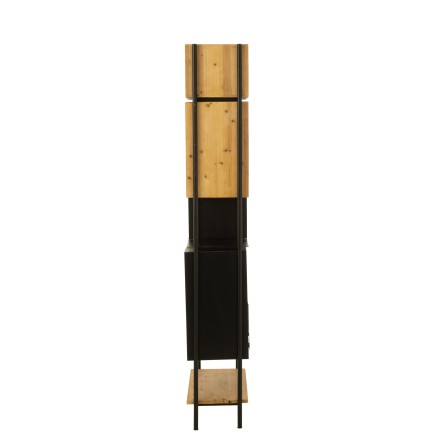 Estantería de metal negro 65x30x185 cm