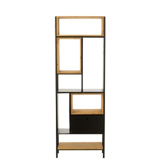 Estantería de metal negro 65x30x185 cm