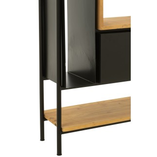 Estantería de metal negro 65x30x185 cm